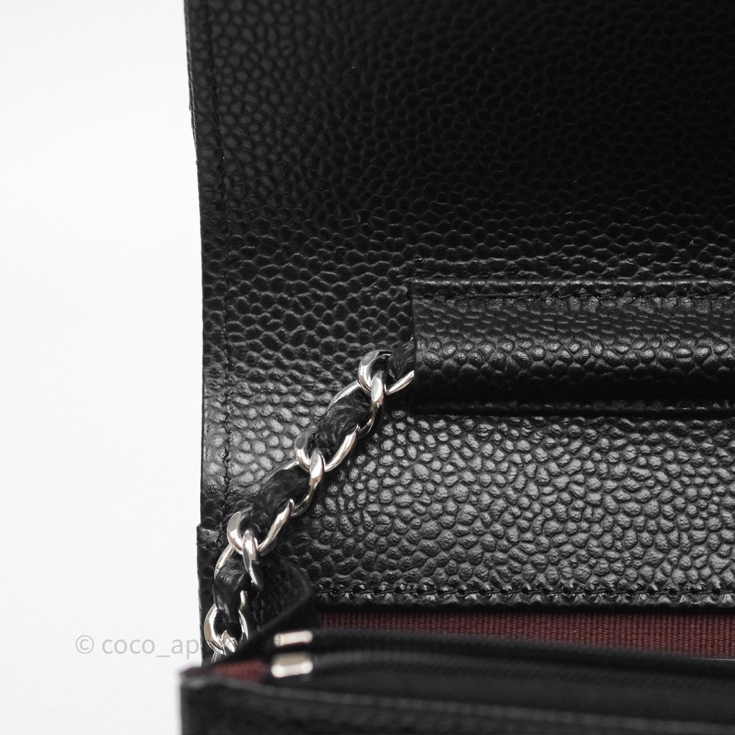 Chanel Classic Wallet On Chain WOC Quilted Black Caviar Silver Hardware
