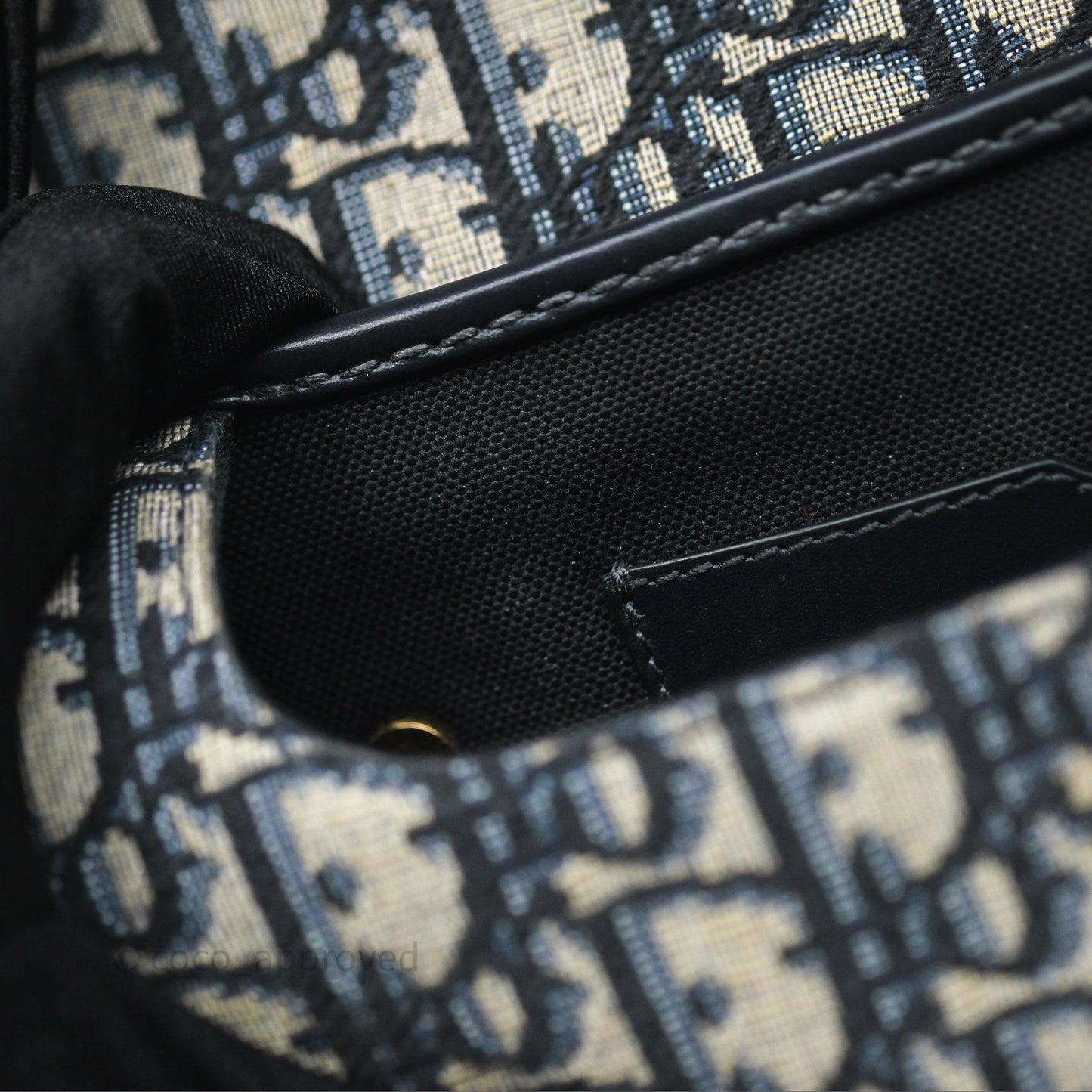 Christian Dior Bobby East-West Bag Blue Oblique Jacquard Canvas