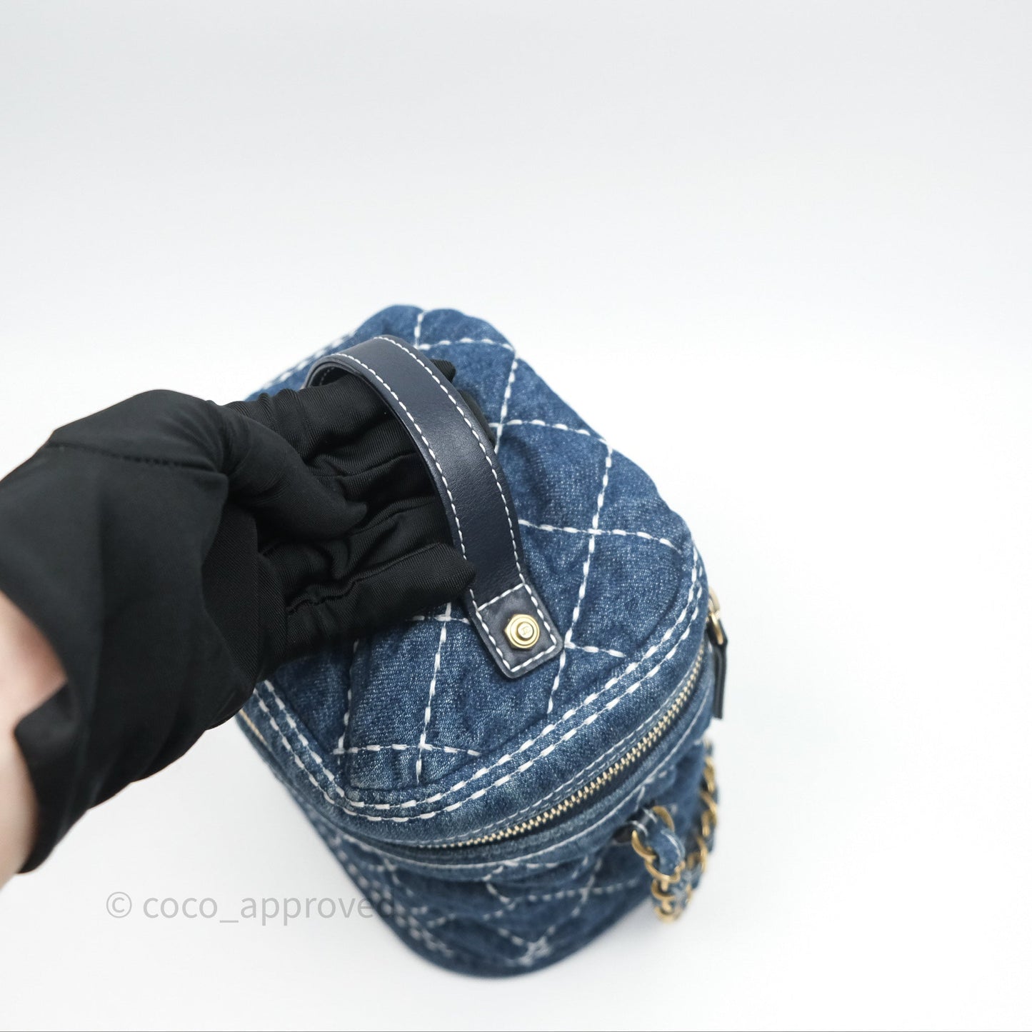 Chanel Quilted Trip Vanity Denim Aged Gold Hardware 20C