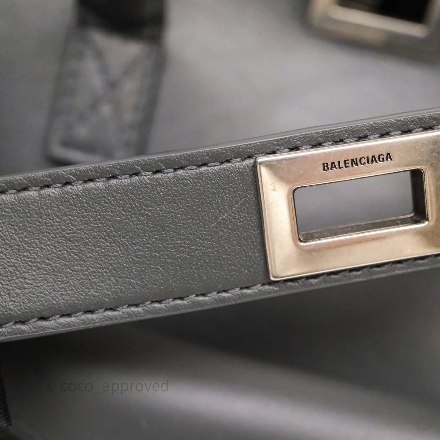 Balenciaga Small Bel Air Carry All Bag Grey Calfskin Silver Hardware