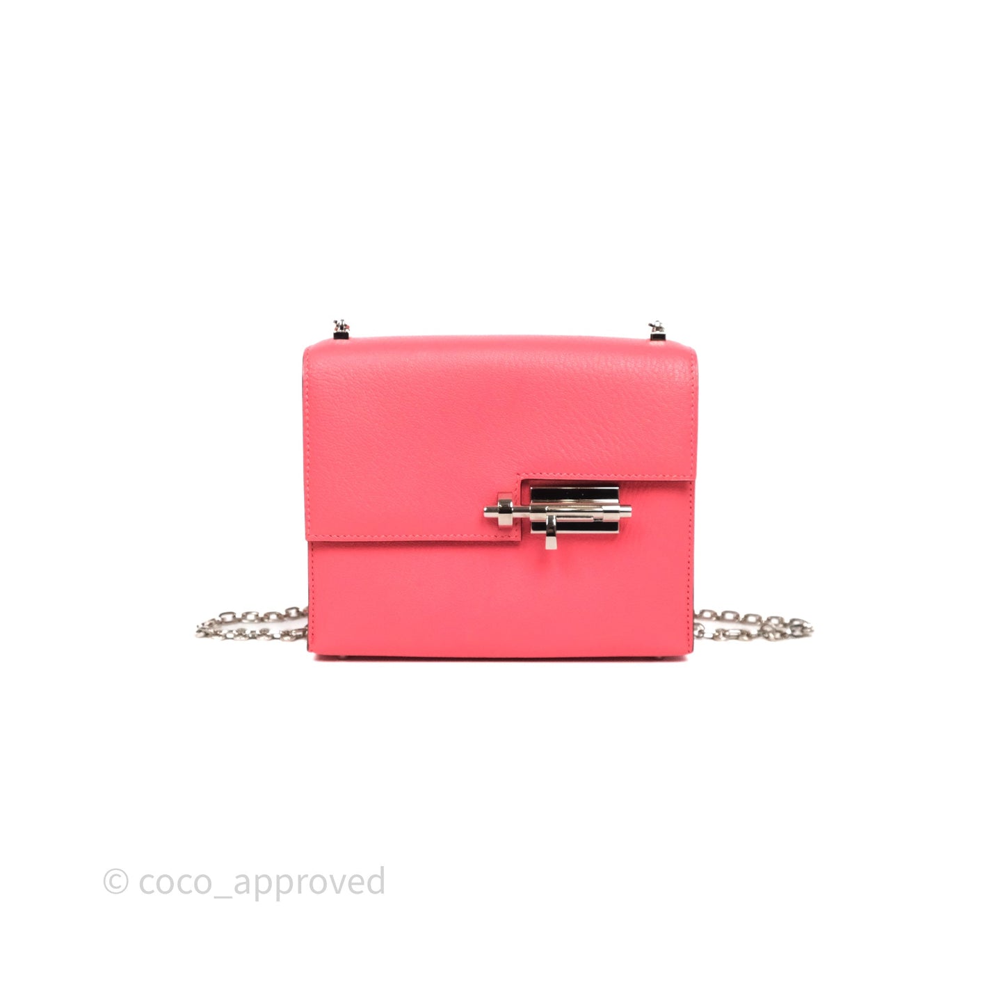Hermès Mini Verrou Chaine Bag Rose Lipstick U5 Chevre Mysore Palladium Hardware