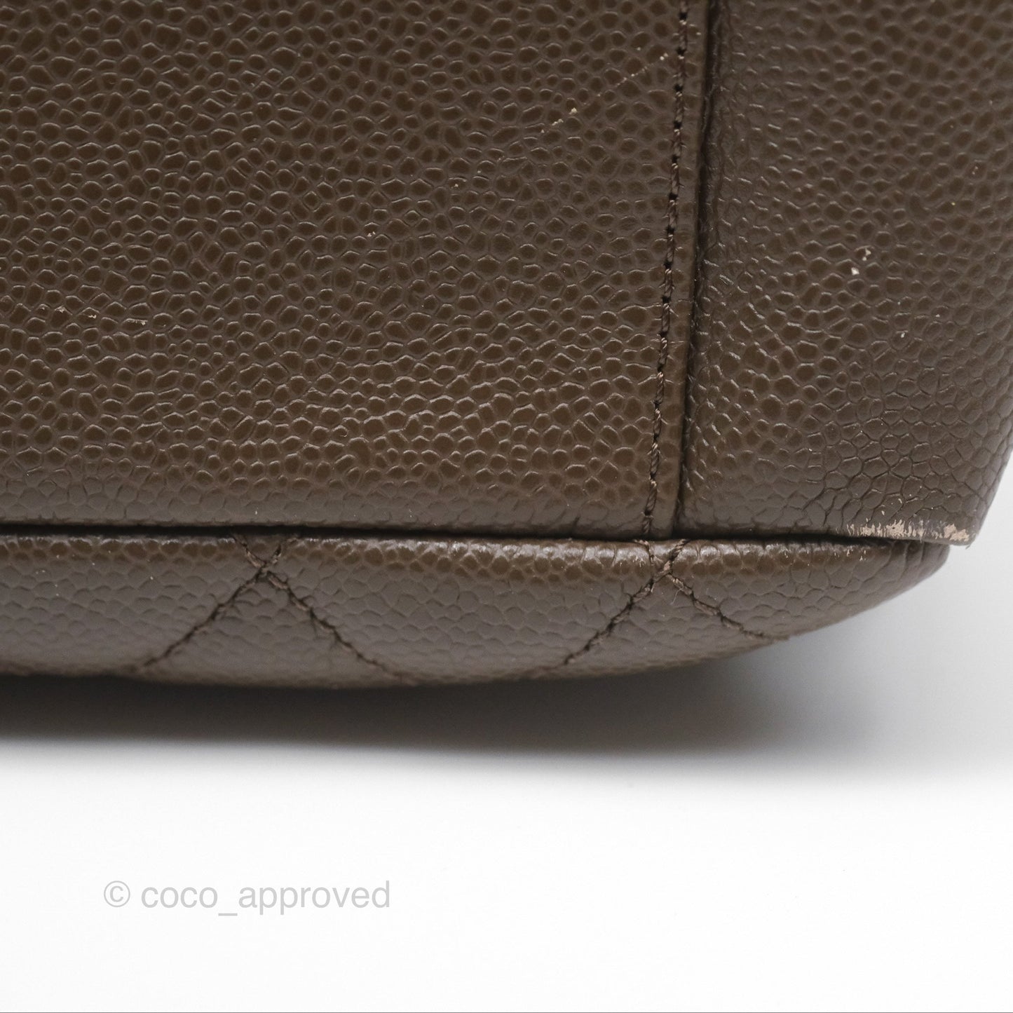 Chanel GST Chocolate Brown Caviar Silver Hardware