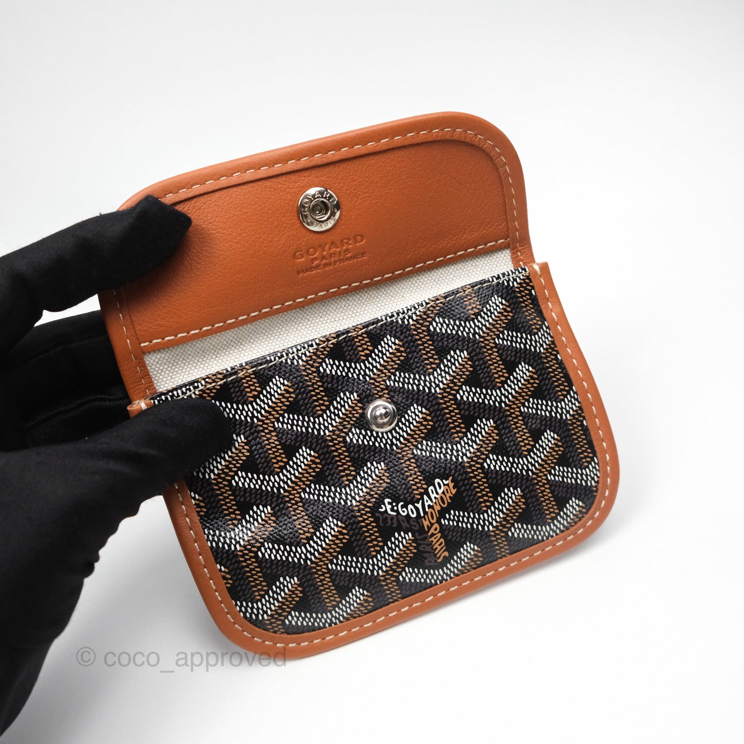 Goyard Anjou Mini Bag Goyardine Canvas Black/ Tan