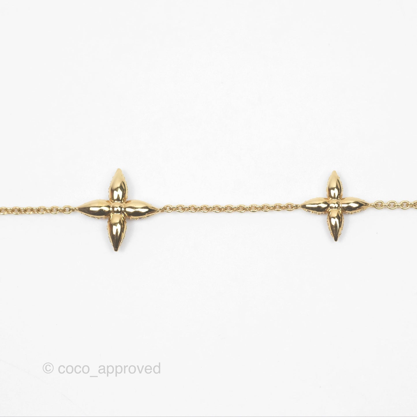 Louis Vuitton Iconic Tresor Necklace White/Pink Crystals Gold Tone