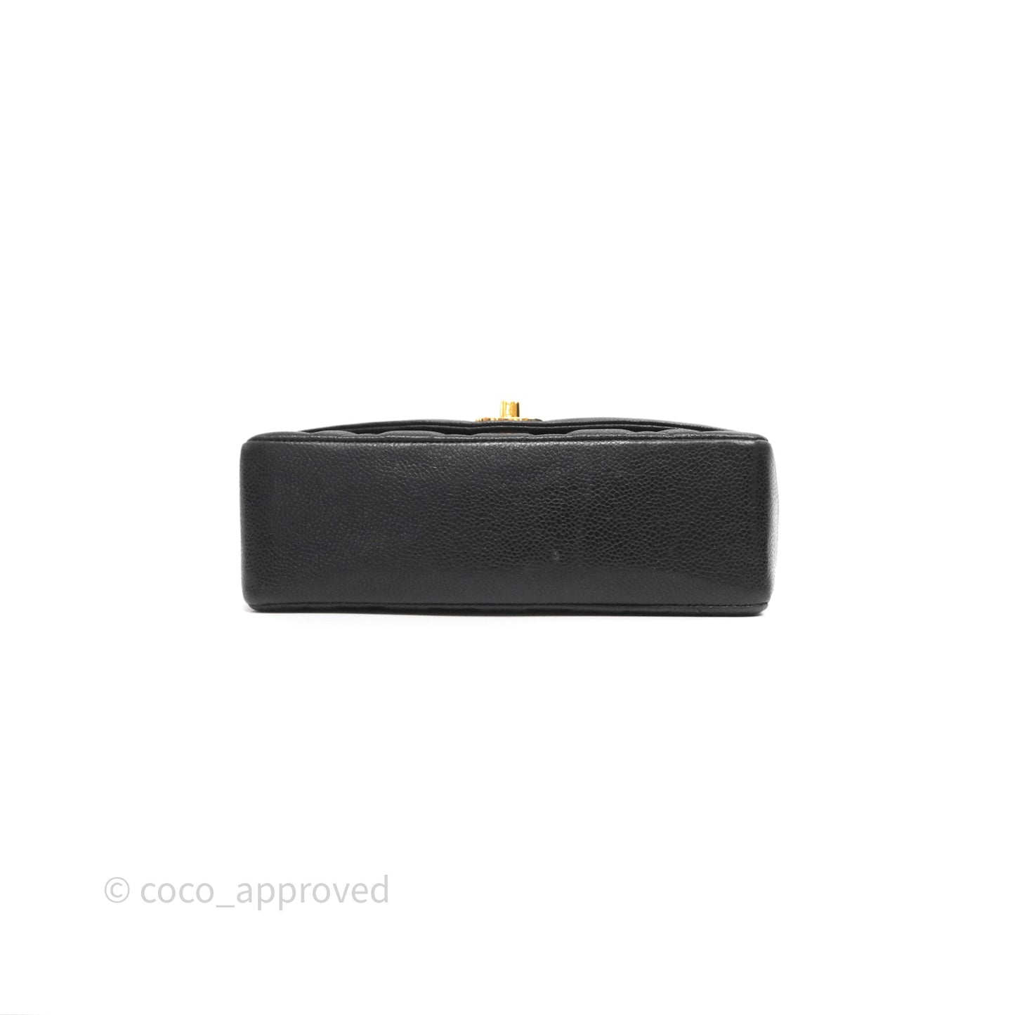 Chanel Small Vintage Quilted Classic Diana Flap Bag Black Caviar 24K Gold Hardware