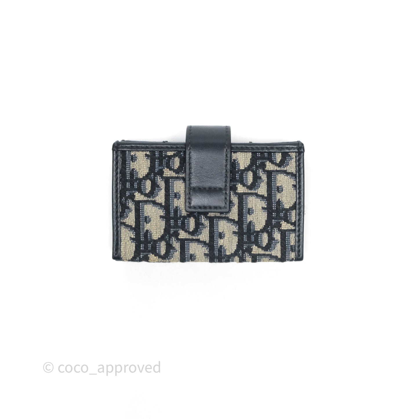 Christian Dior 5-Gusset Card Holder Blue Dior Oblique Jacquard
