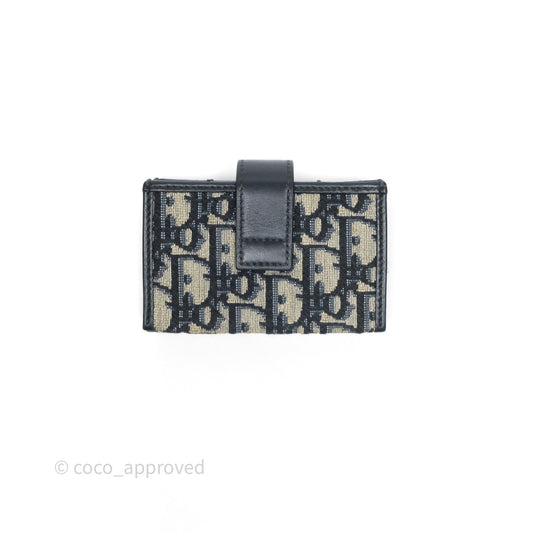 Christian Dior 5-Gusset Card Holder Blue Dior Oblique Jacquard