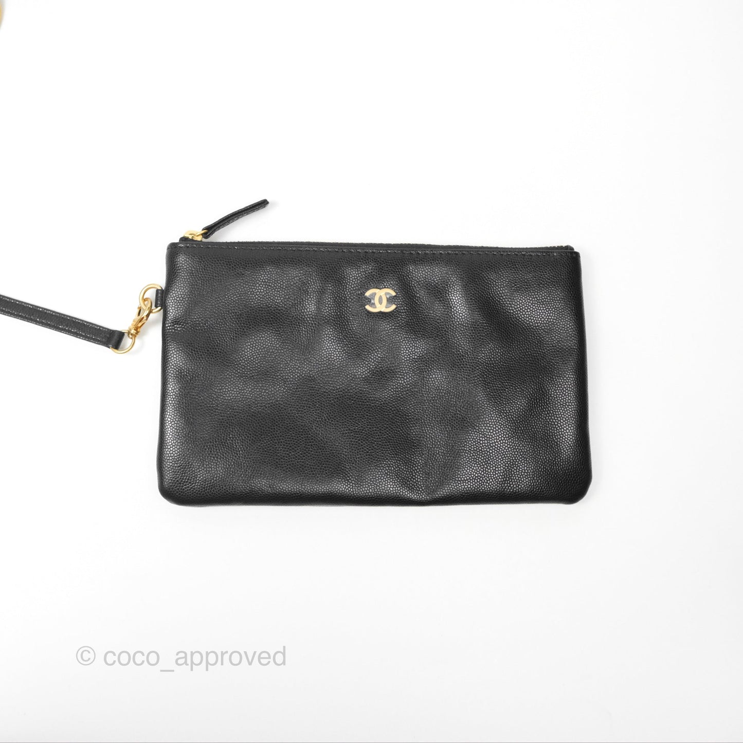 Chanel 22 Small Black Shiny Caviar Aged Gold Hardware