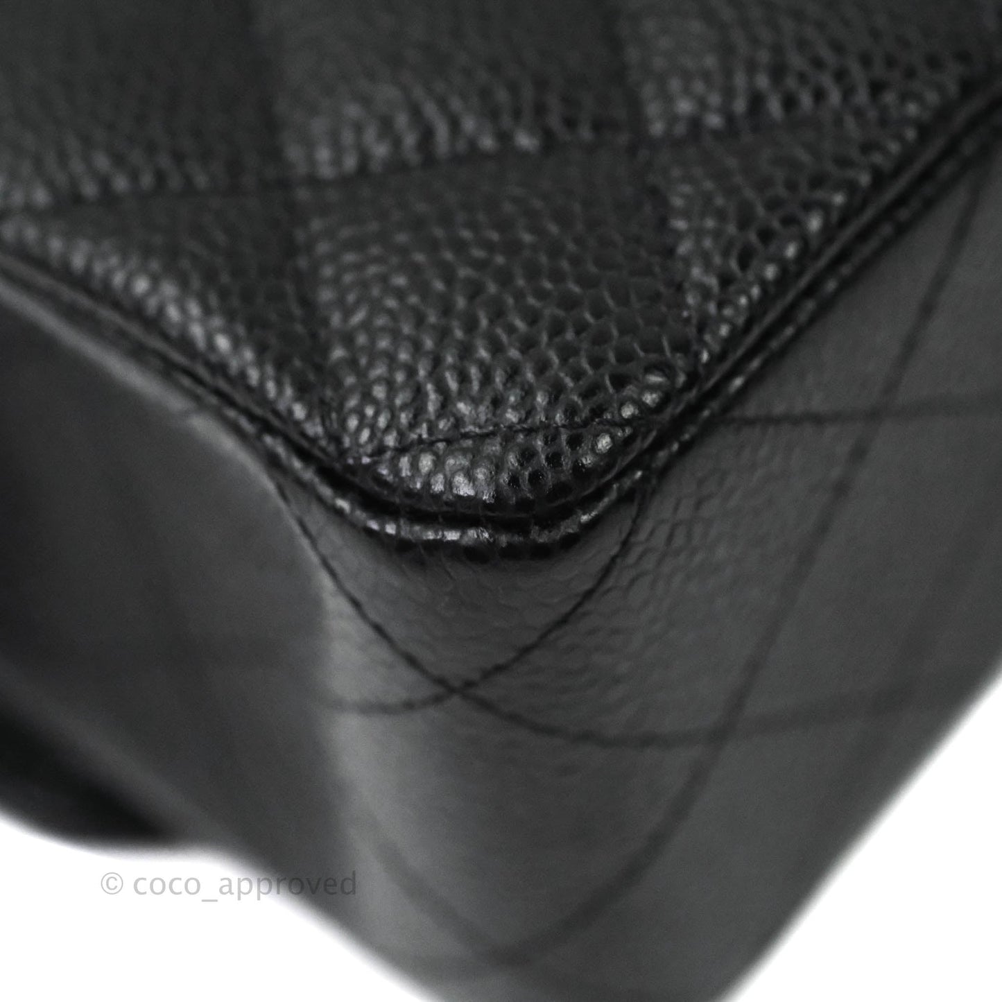 Chanel Classic M/L Medium Double Flap Bag Black Caviar Gold Hardware