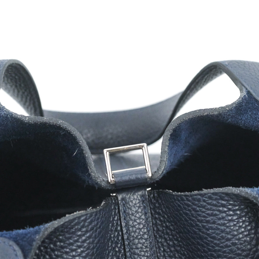 Hermès Picotin 22 Bleu Nuit 2Z Clemence Palladium Hardware