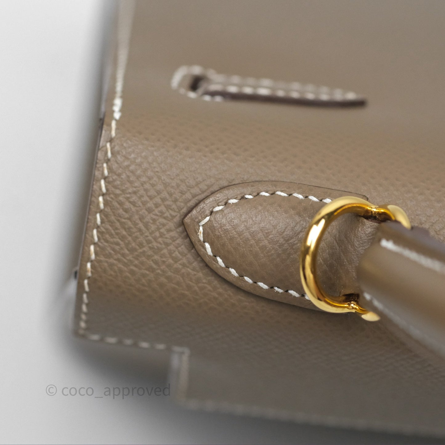 Hermès Kelly 25 Sellier Etoupe Epsom Gold Hardware