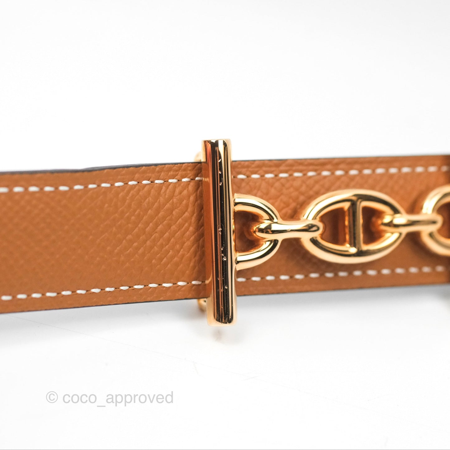 Hermès Lagune Belt Buckle & Reversible Leather Strap Gold / Noir Rose Gold Hardware 24mm