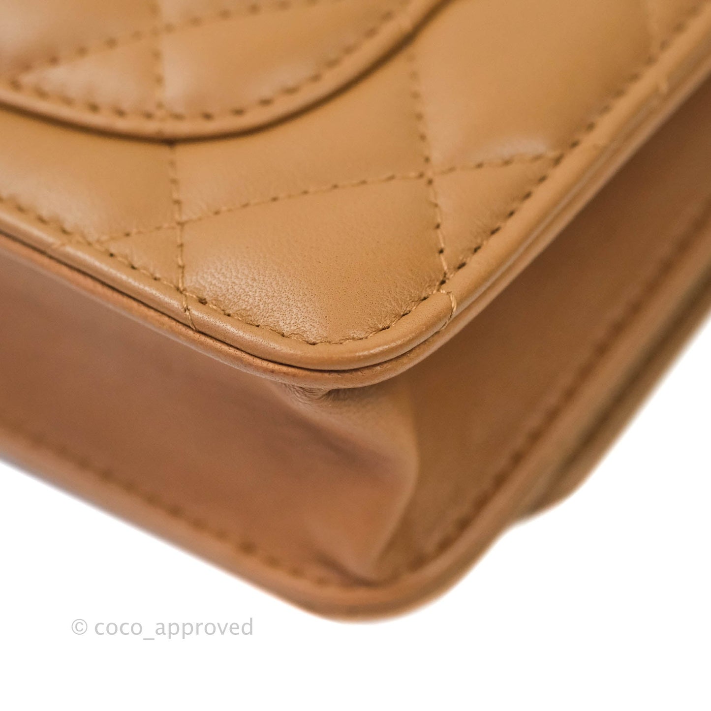Chanel Quilted Wallet on Chain WOC Caramel Tan Lambskin Gold Hardware