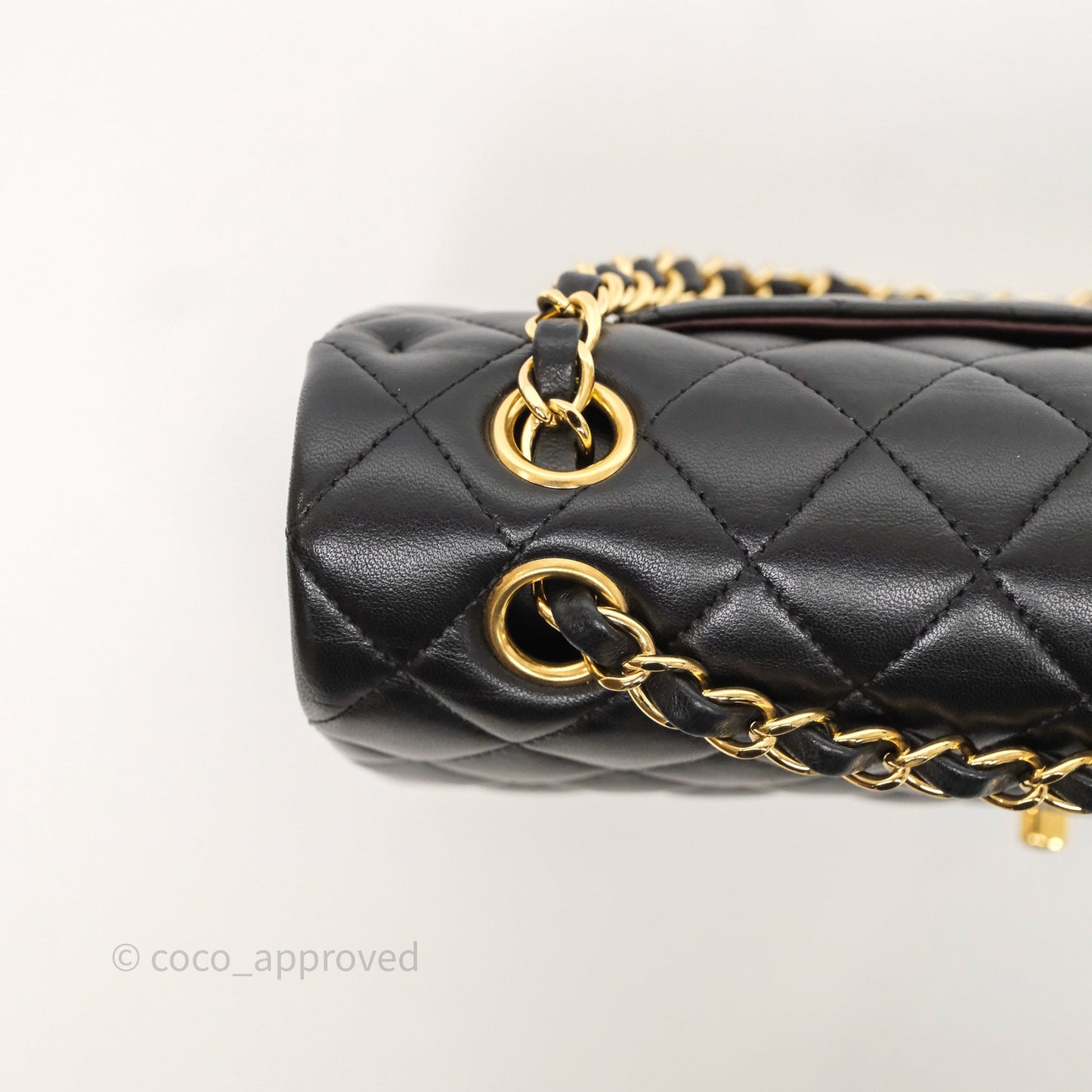 Chanel Classic M/L Medium Flap Quilted Black Lambskin Gold Hardware