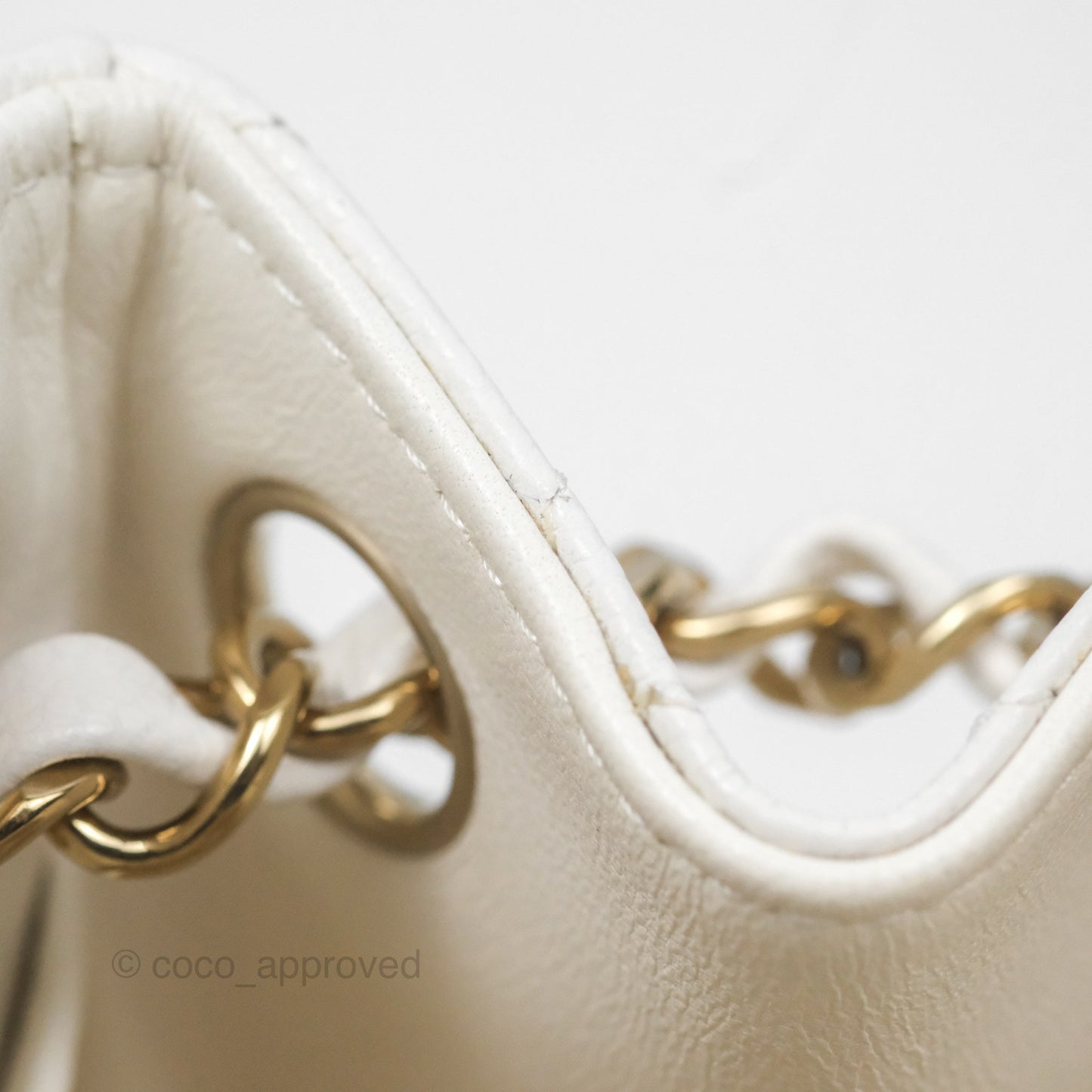 Chanel Mini Bucket Tote White Caviar Gold Hardware 22S