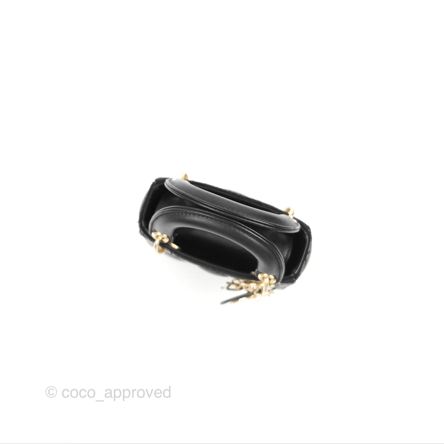 Christian Dior Micro Lady Dior Cannage Black Lambskin Gold Hardware