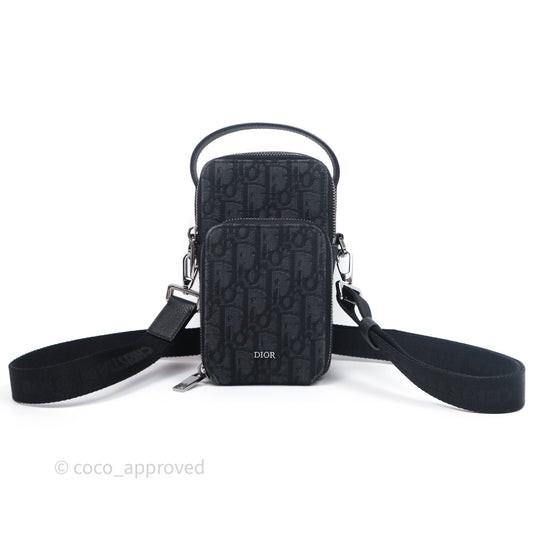 Christian Dior Men's Crossbody Bag Black Oblique Canvas