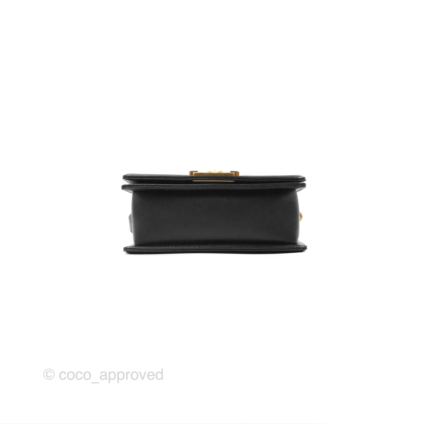 Chanel Small Quilted Boy Black Caviar Gold Hardware