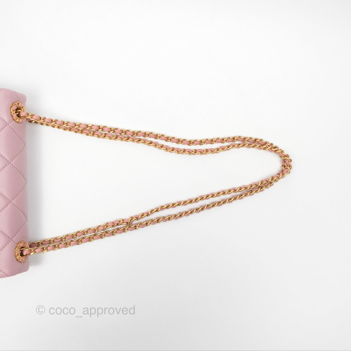 Chanel Flap Bag Dusty Pink Lambskin Aged Gold Hardware 24P