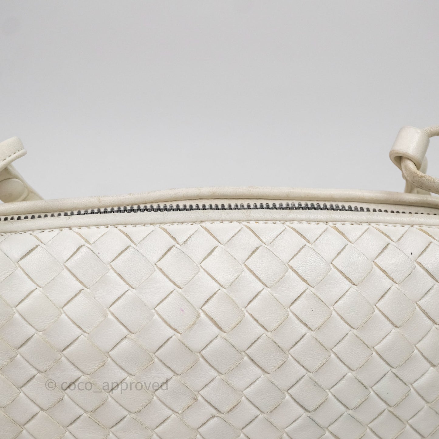 Bottega Veneta Nodini Crossbody Bag White Nappa Intrecciato