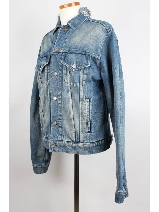 Luxury Balenciaga wave logo denim jacket 48