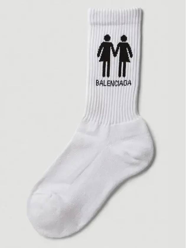 Luxury Balenciaga Pride Tennis Socks White