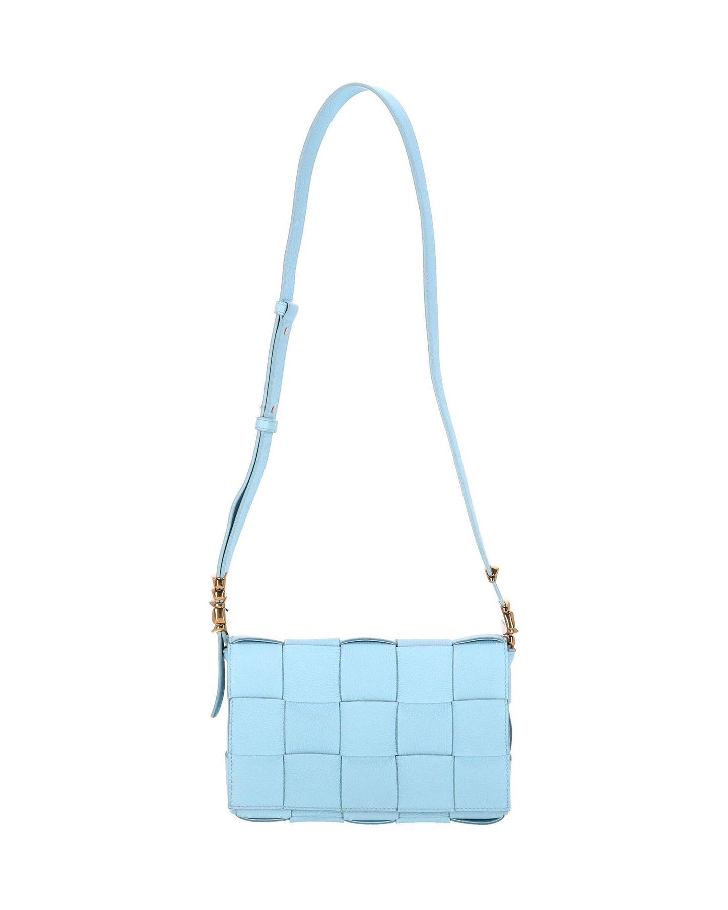 Luxury Bottega Veneta Cassette Crossbody Bag in Turquoise Blue Leather