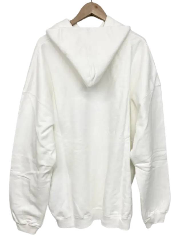 Luxury Balenciaga Logo Print Over Fit Hoodie White