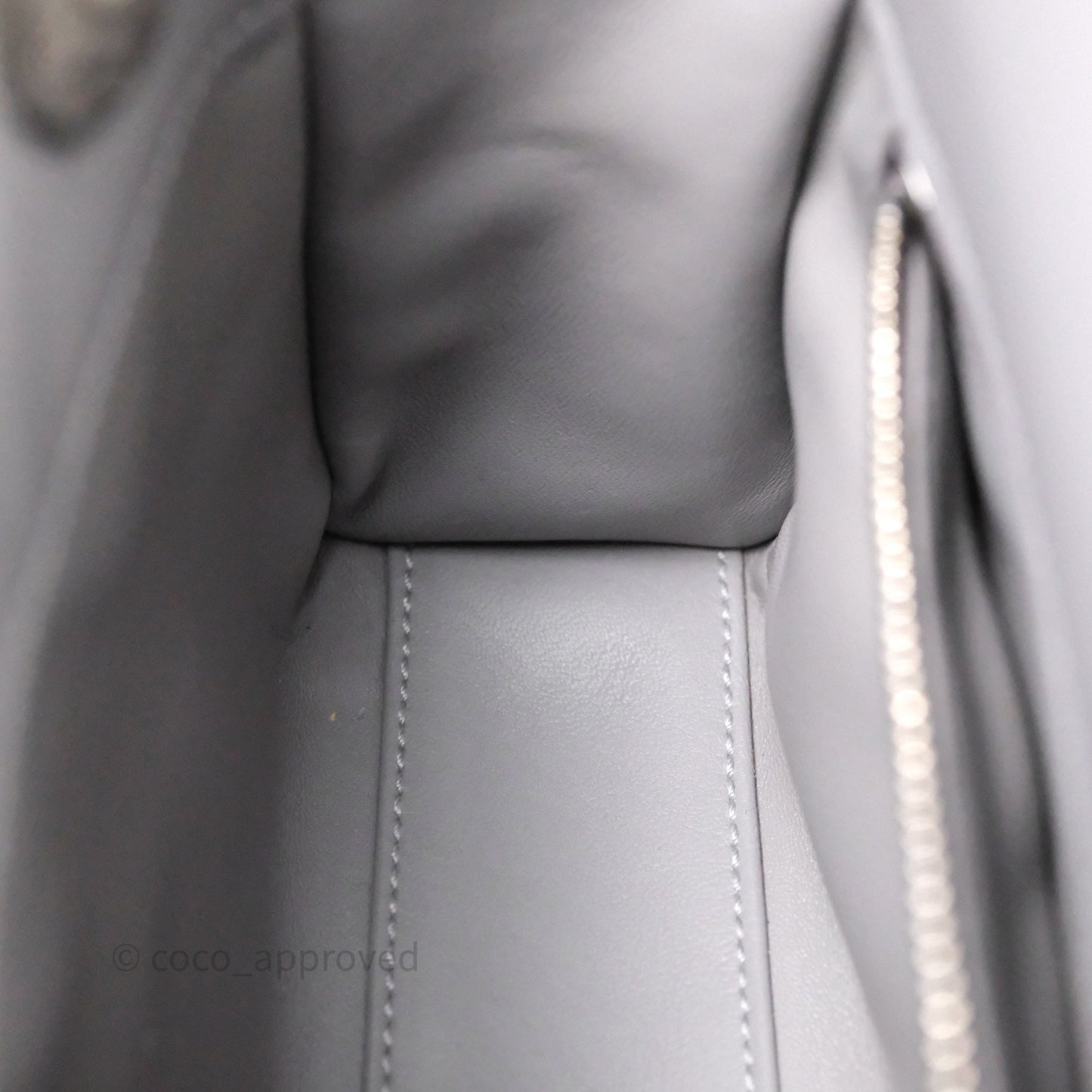 Christian Dior Mini Lady Dior Lambskin Cannage Grey Silver Hardware