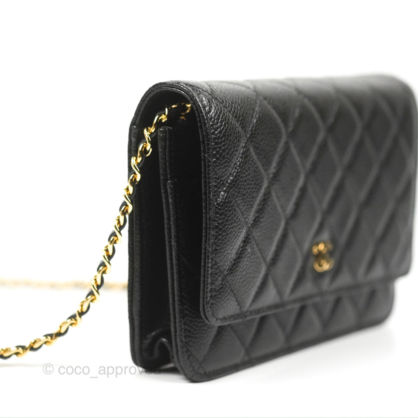 Chanel Quilted WOC Black Caviar Gold Hardware