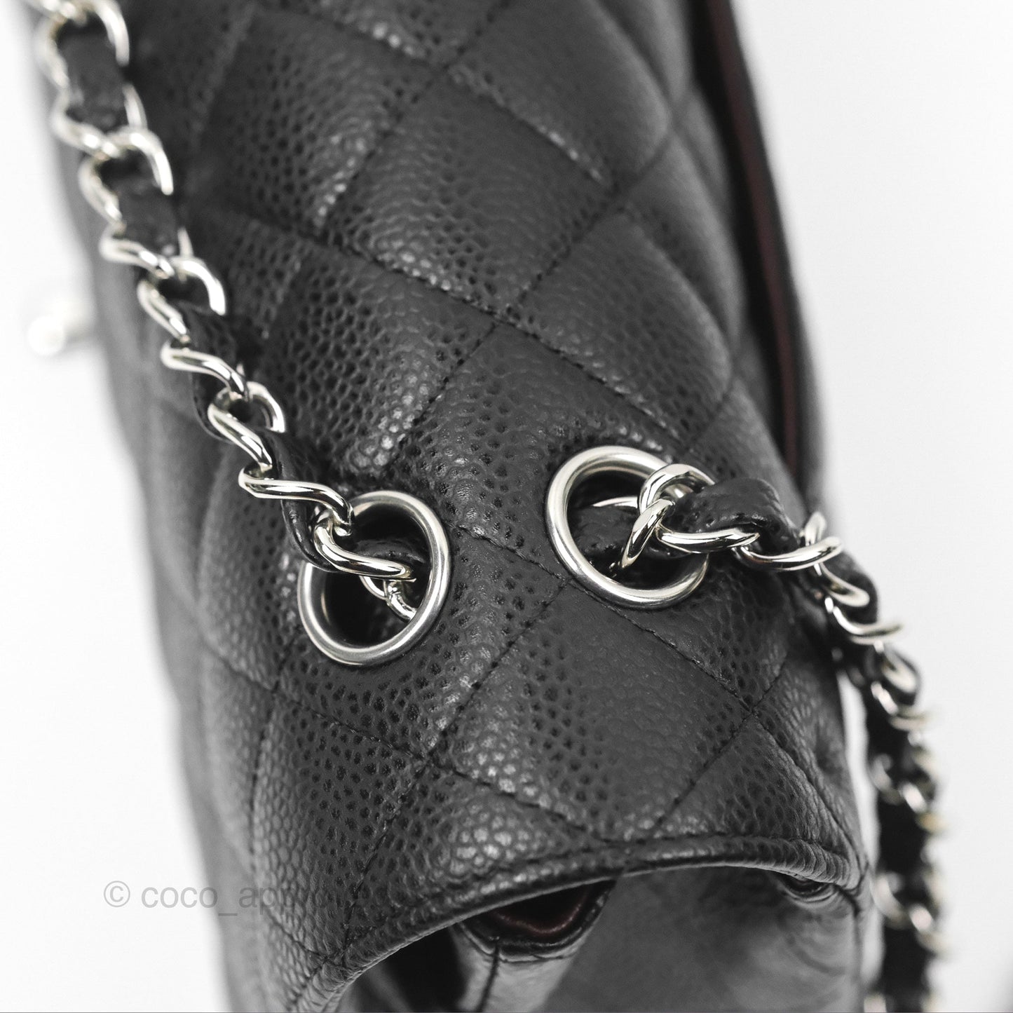 Chanel Classic M/L Medium Flap Quilted Black Caviar Silver Hardware