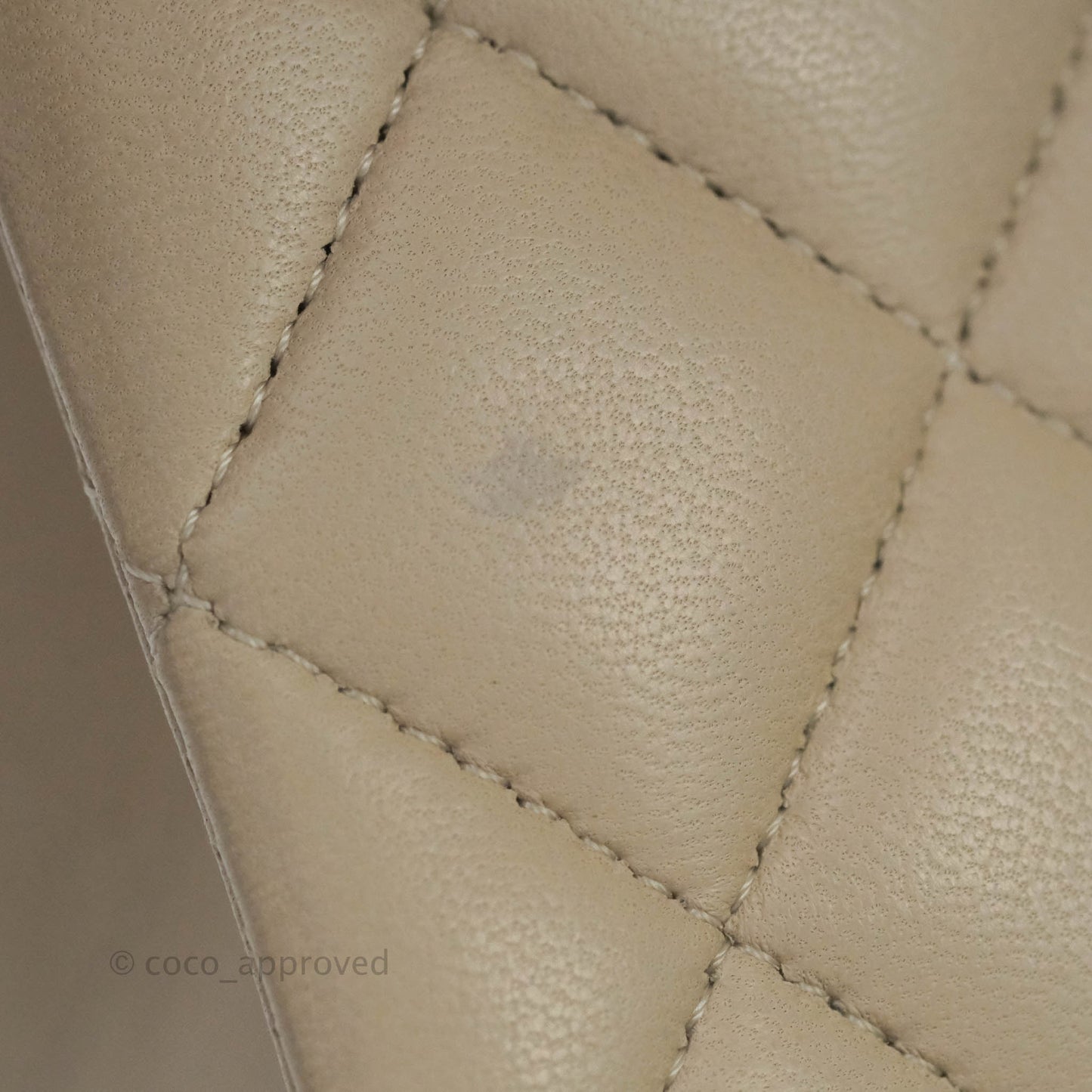 Chanel Classic M/L Medium Double Flap Cream Lambskin Silver Hardware