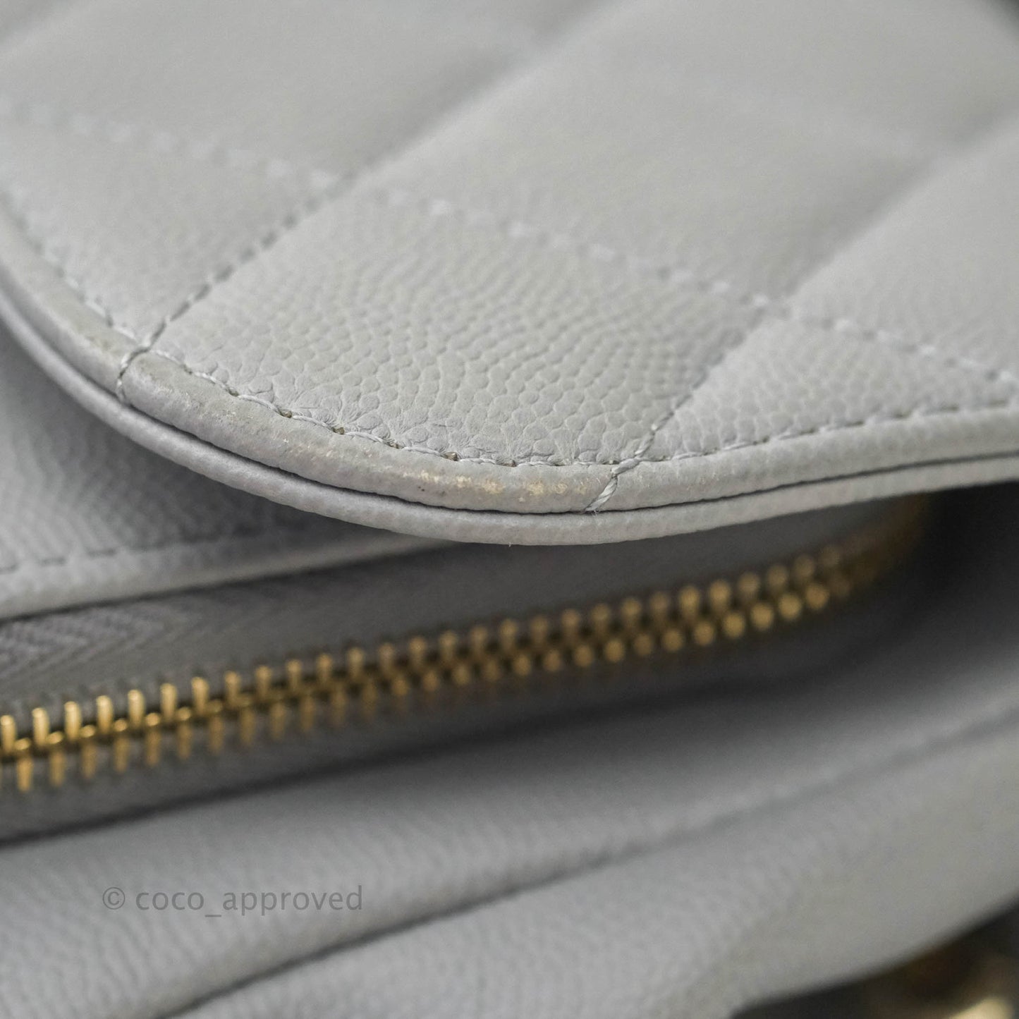 Chanel Quilted Small Business Affinity Flap Grey Caviar Gold Hardware