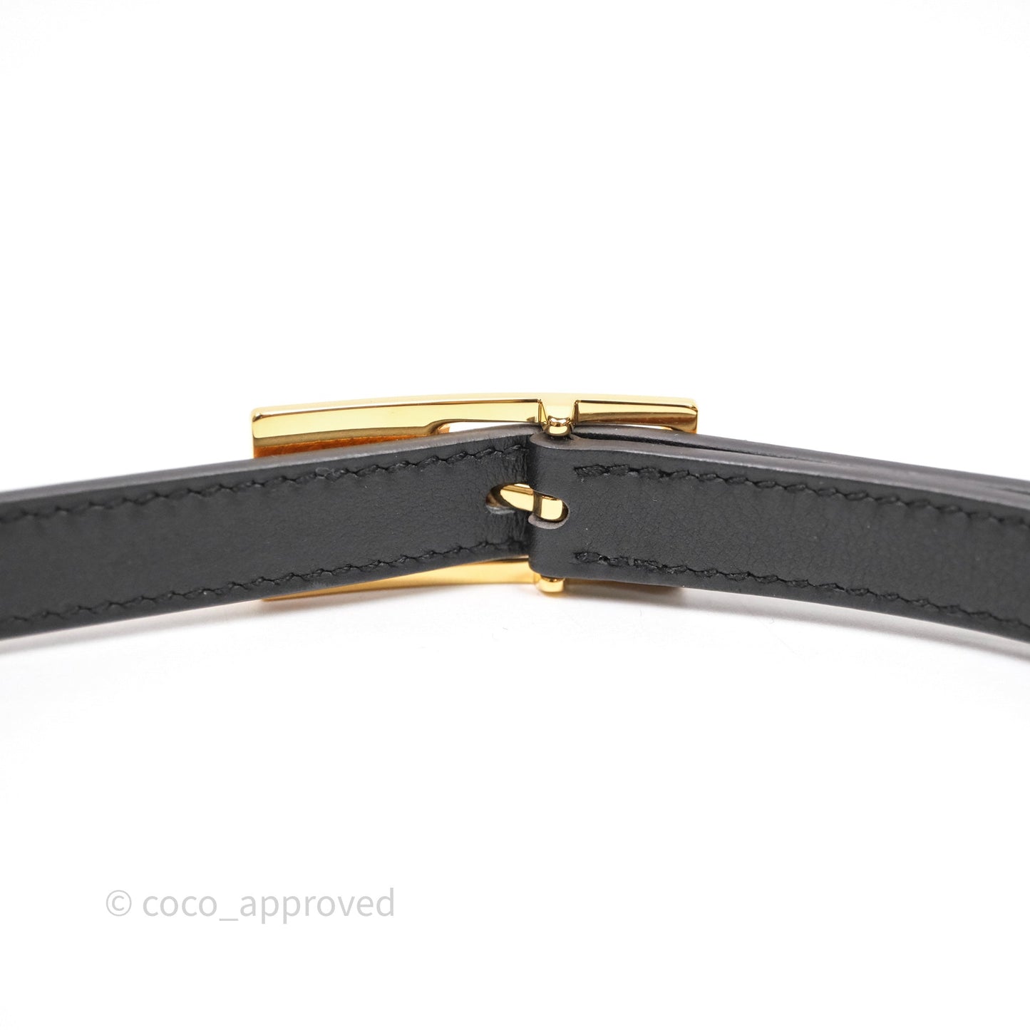 Hermès Lucky 15 Reversible Belt Noir/Gold