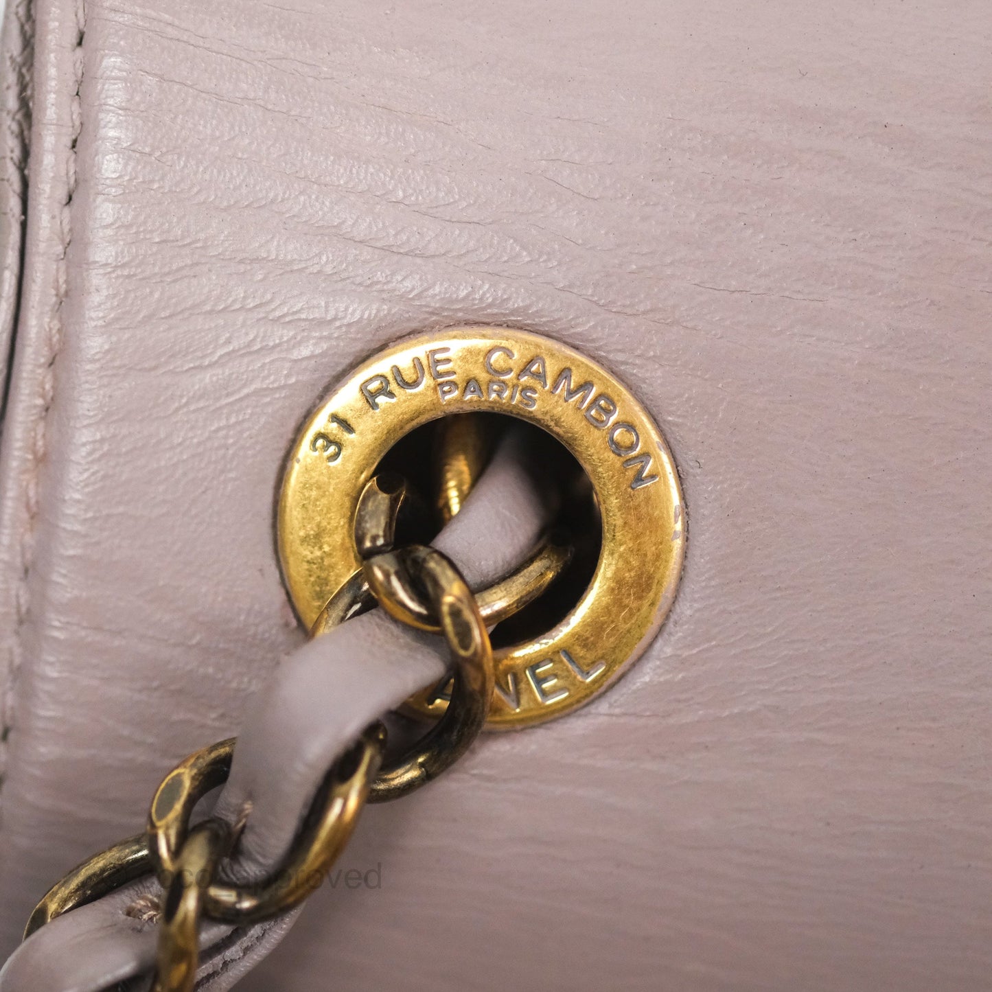 Chanel Coco Curve Flap Burnished Lilac Grey Calfskin Goatskin Antique Gold Hardware