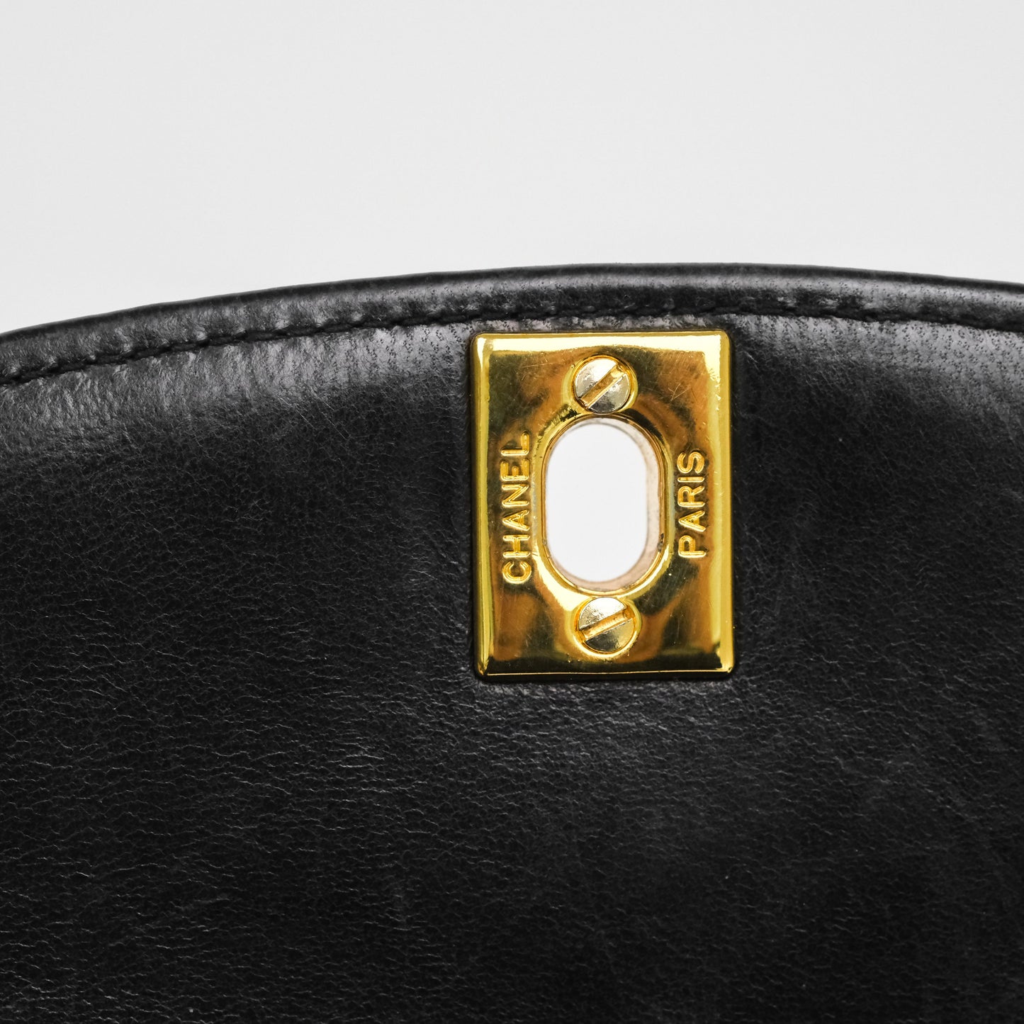 Chanel Vintage Small Classic Diana Quilted Black Lambskin 24K Gold Hardware