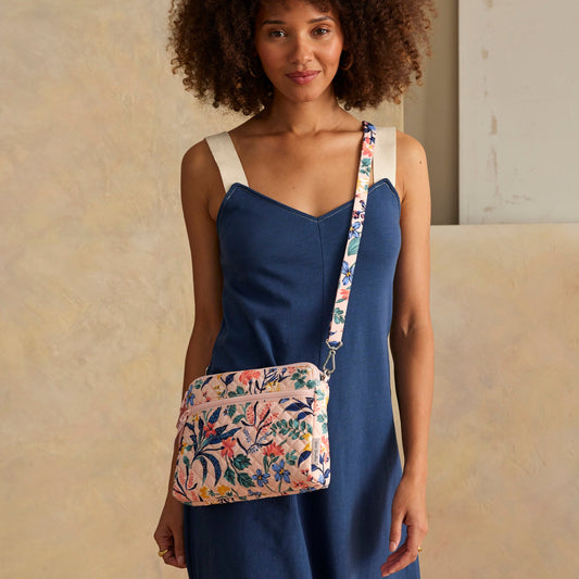 Triple Compartment Crossbody Bag
