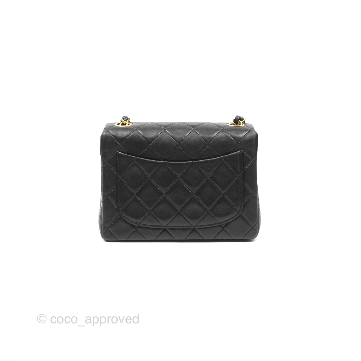 Chanel Vintage Mini Square Black Lambskin 24K Gold Hardware