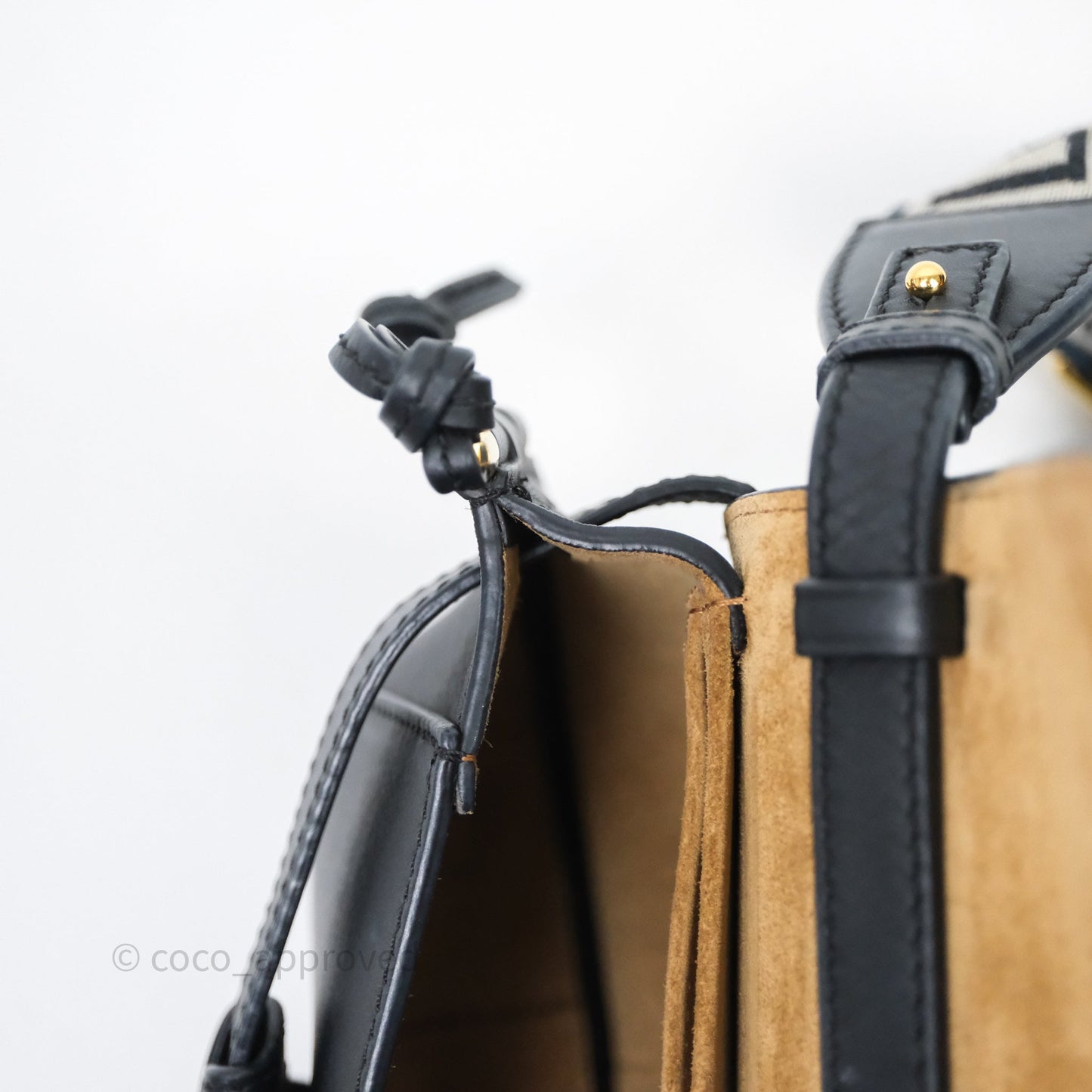 Loewe Mini Gate Dual Bag in Soft Calfskin & Jacquard Strap Black
