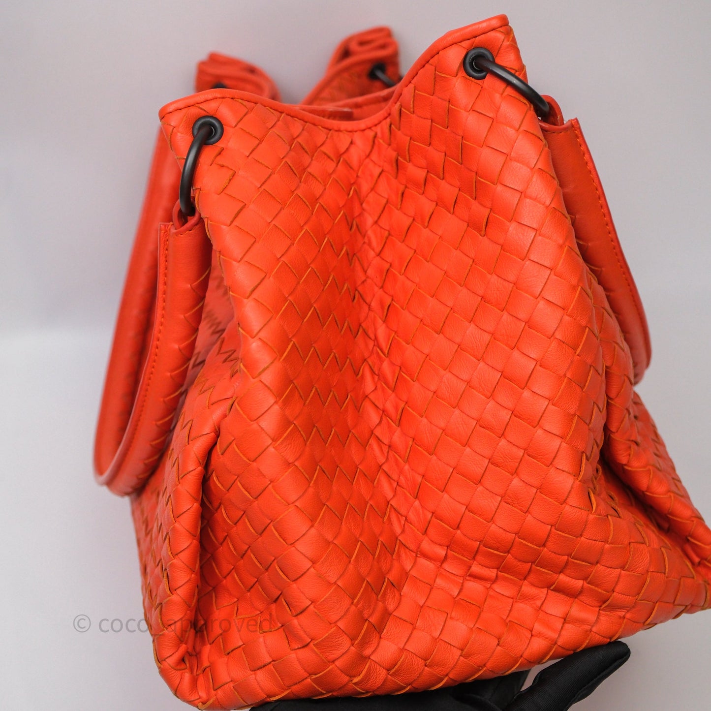 Bottega Veneta Nappa Intrecciato Parachute Tote Bag Orange