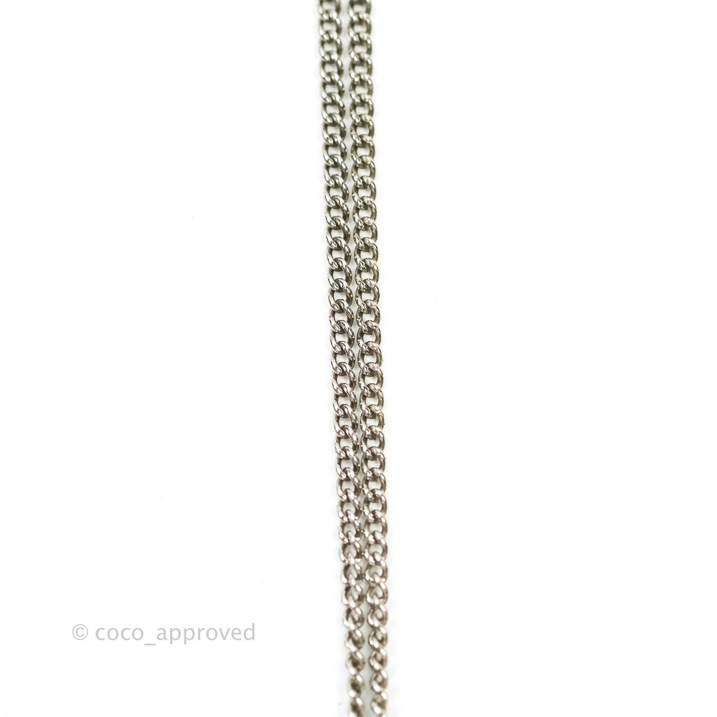 Chanel CC Crystal Necklace Silver Tone 11V
