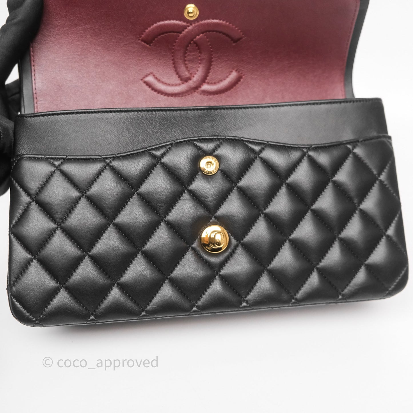 Chanel Classic M/L Medium Flap Quilted Black Lambskin Gold Hardware