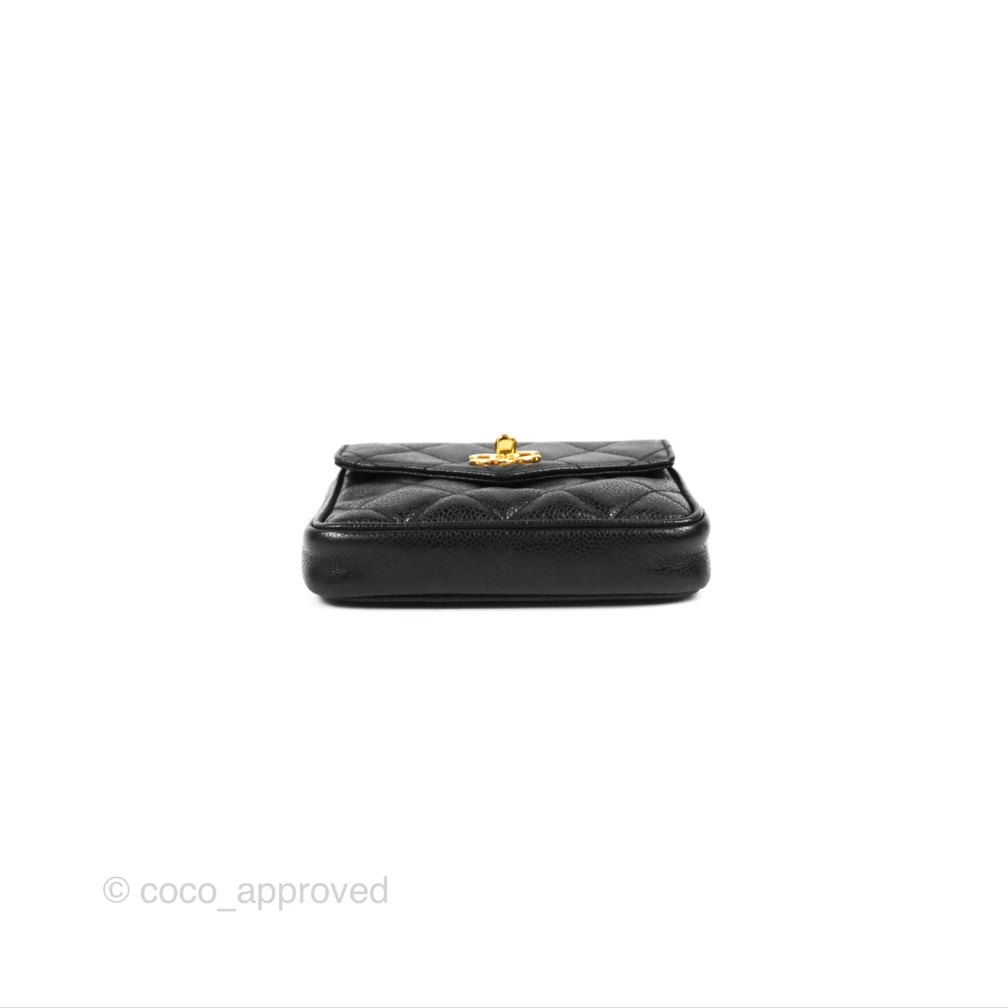 Chanel Vintage Belt Bag Quilted Black Caviar 24K Gold Hardware