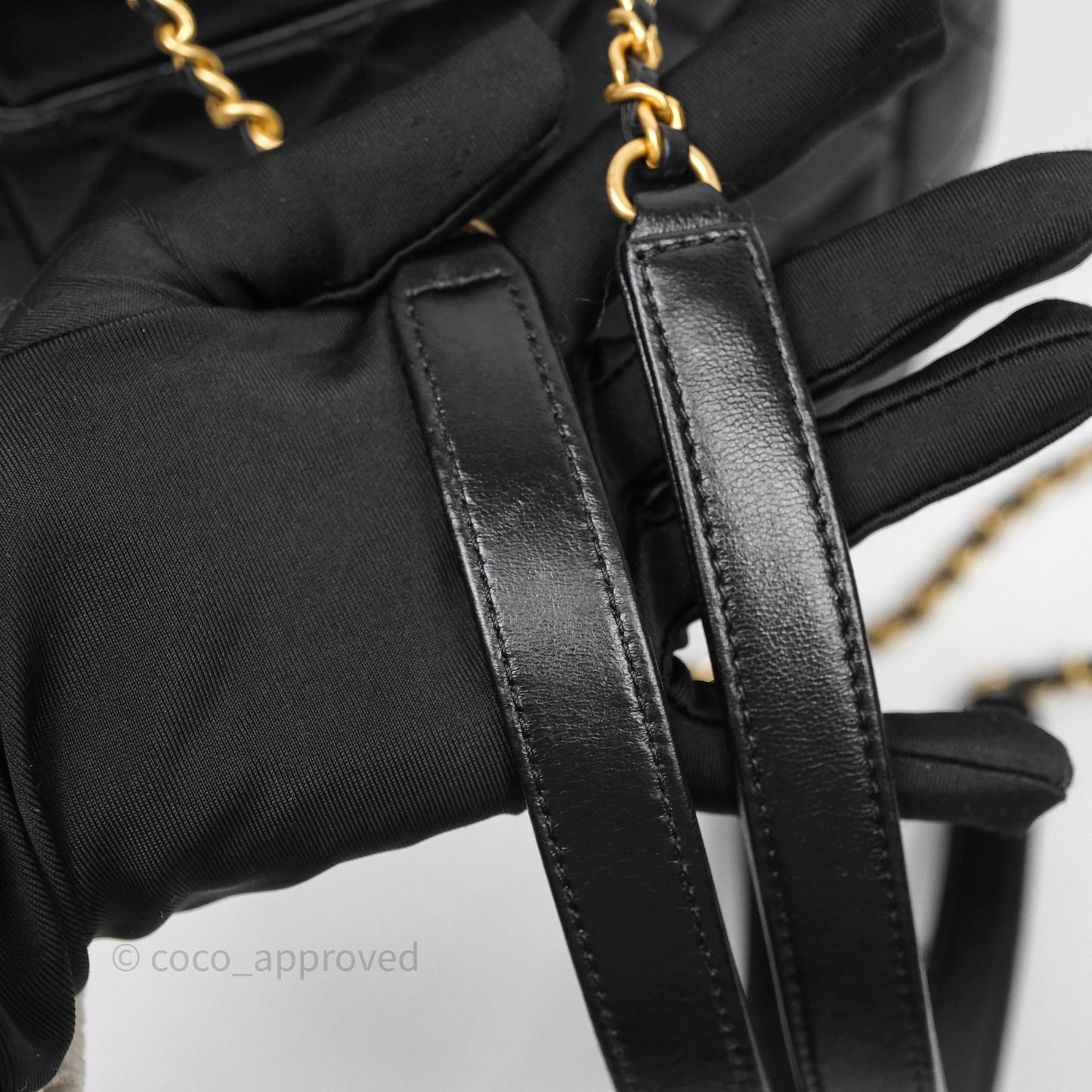 Chanel Backpack Black Calfskin Aged Gold Hardware
