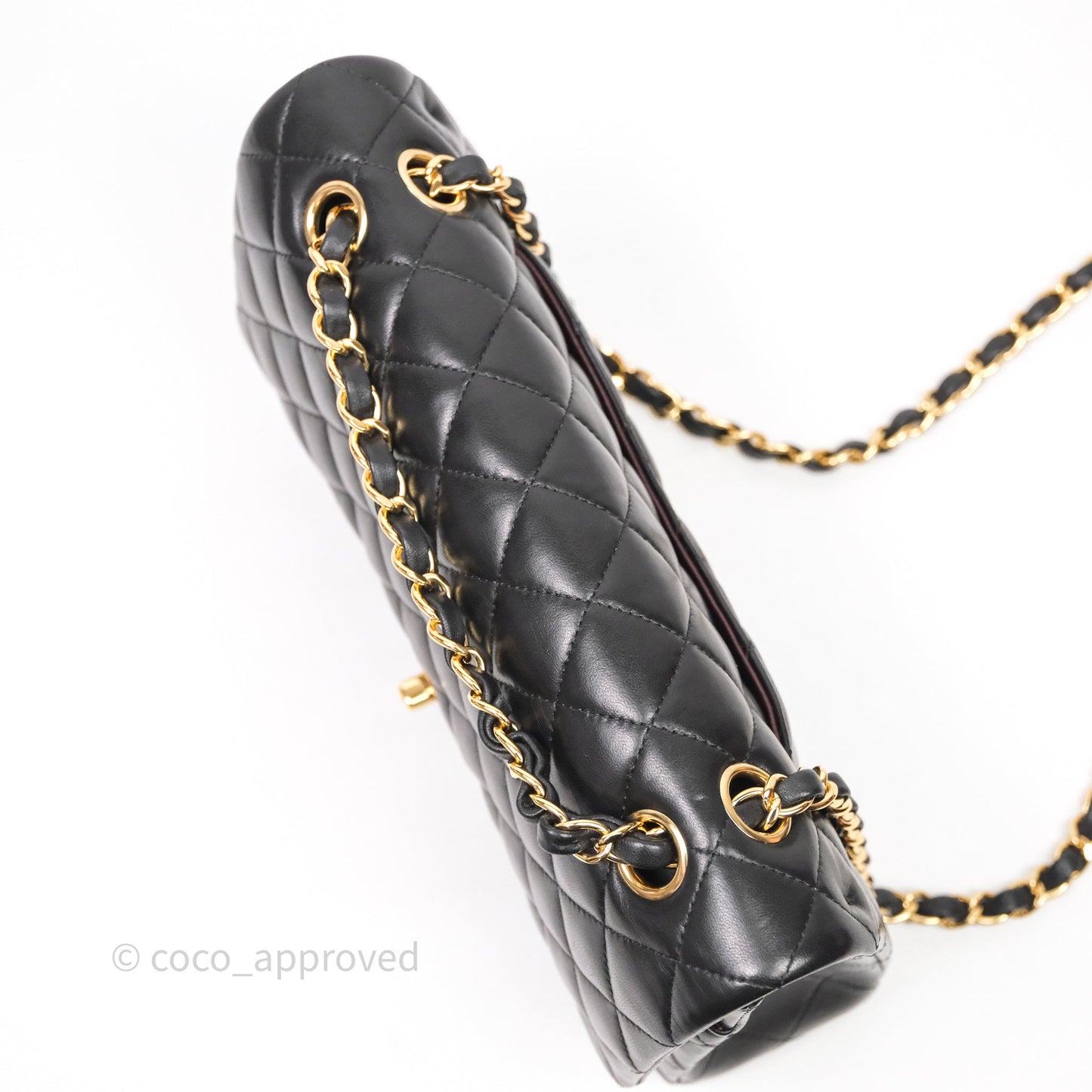 Chanel Classic M/L Medium Flap Quilted Black Lambskin Gold Hardware