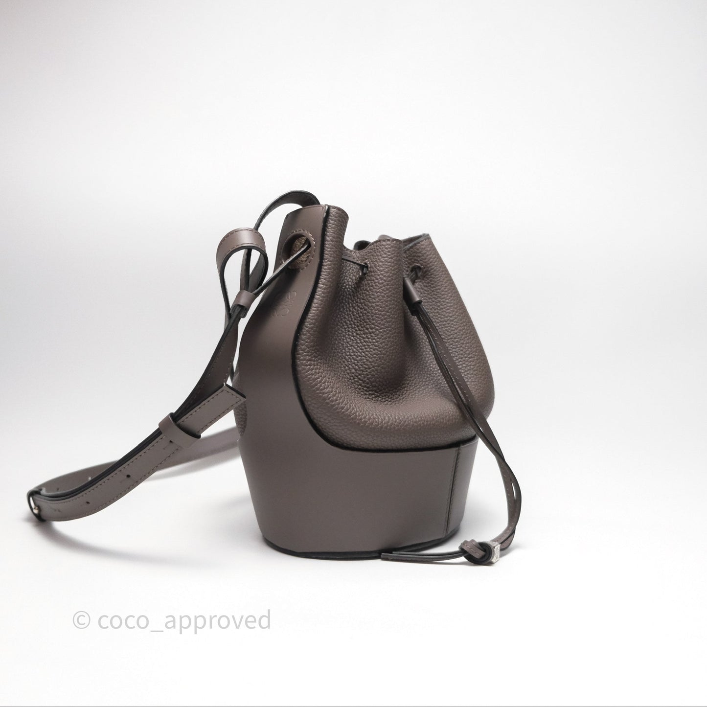 Loewe Small Balloon Bucket Bag Taupe Grained Calfskin
