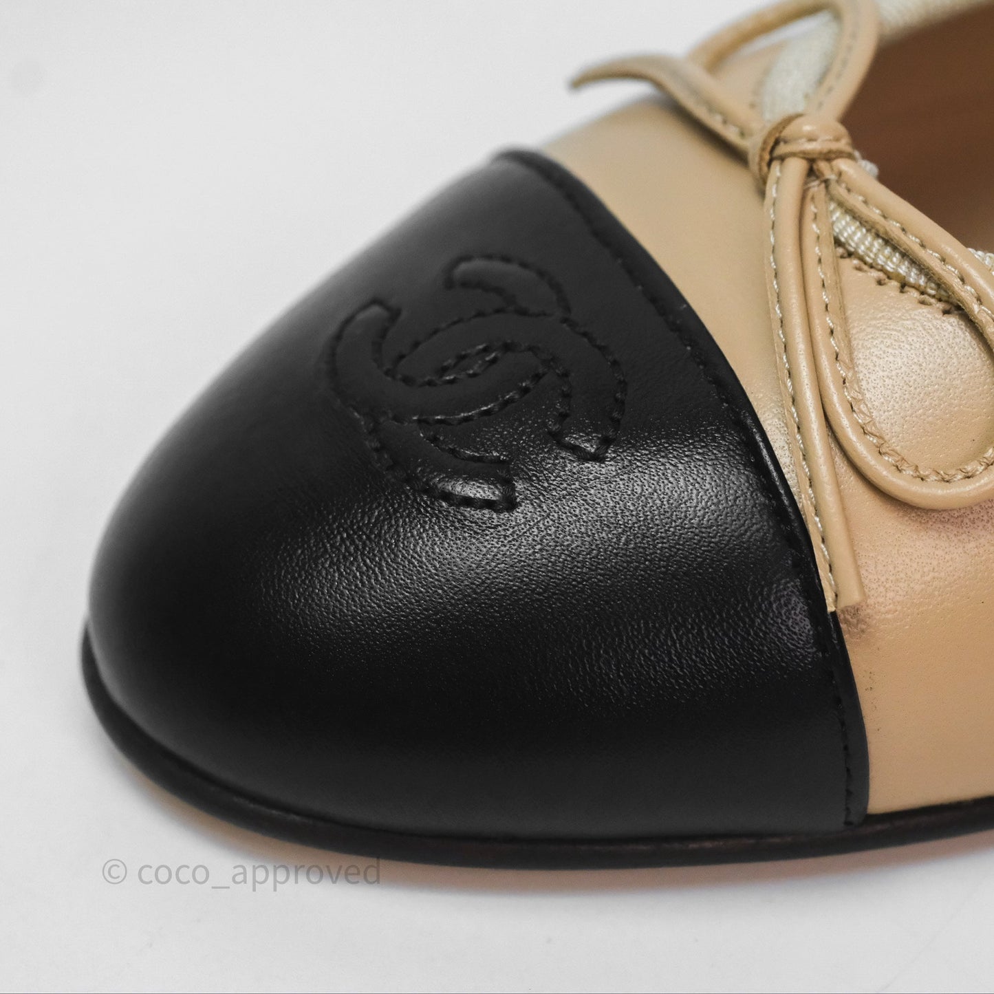 Chanel Ballerina Flats Black/Beige Size 38
