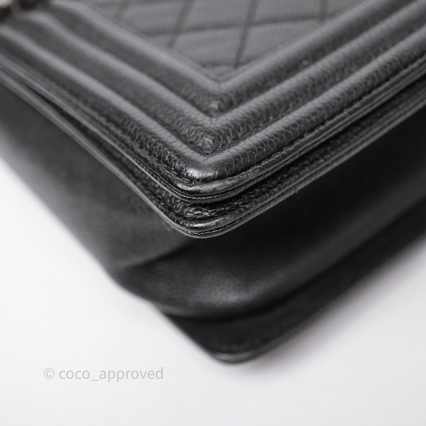 Chanel Quilted New Medium Boy Black Caviar Ruthenium Hardware