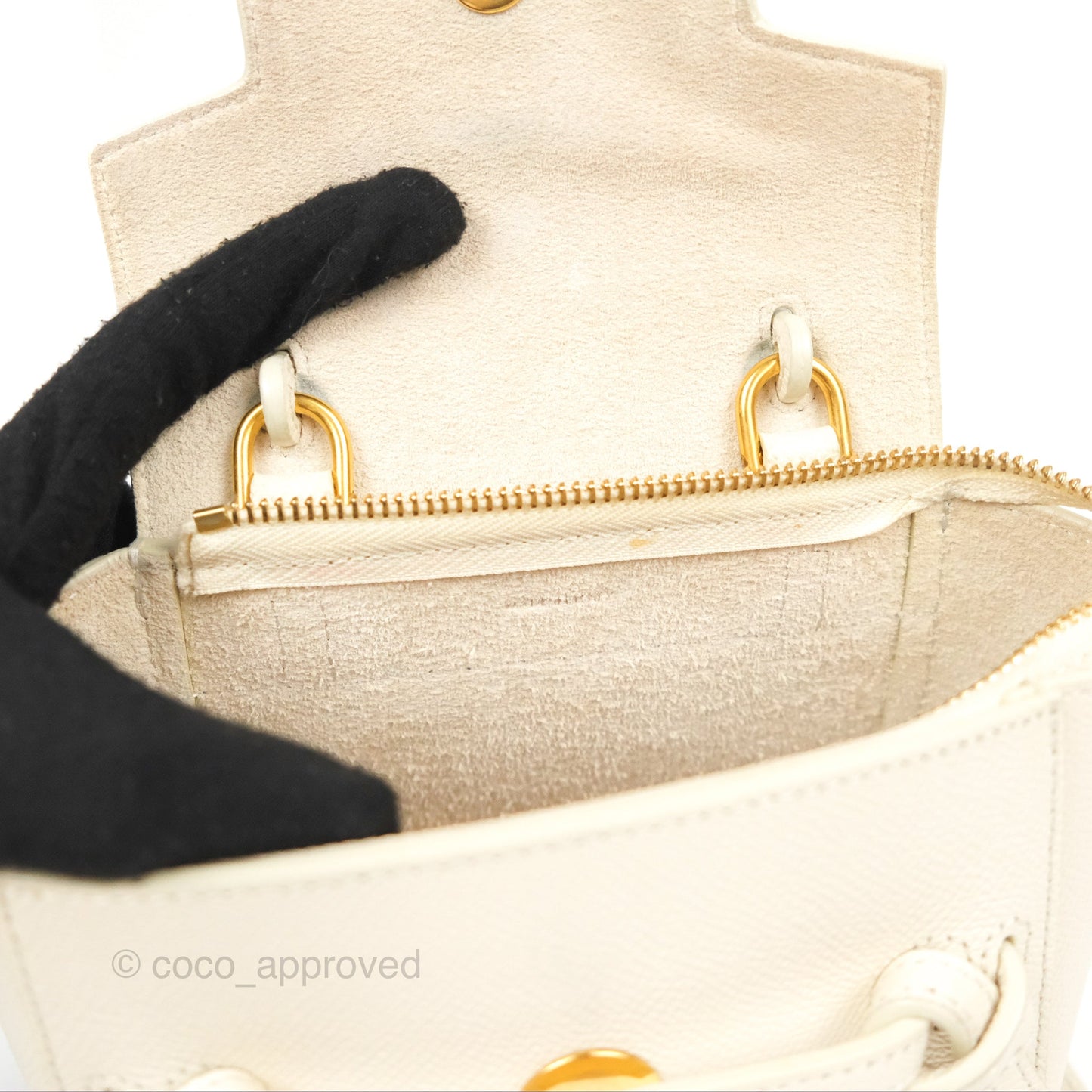 Celine Pico Belt Bag White Grained Calfskin Gold Hardware