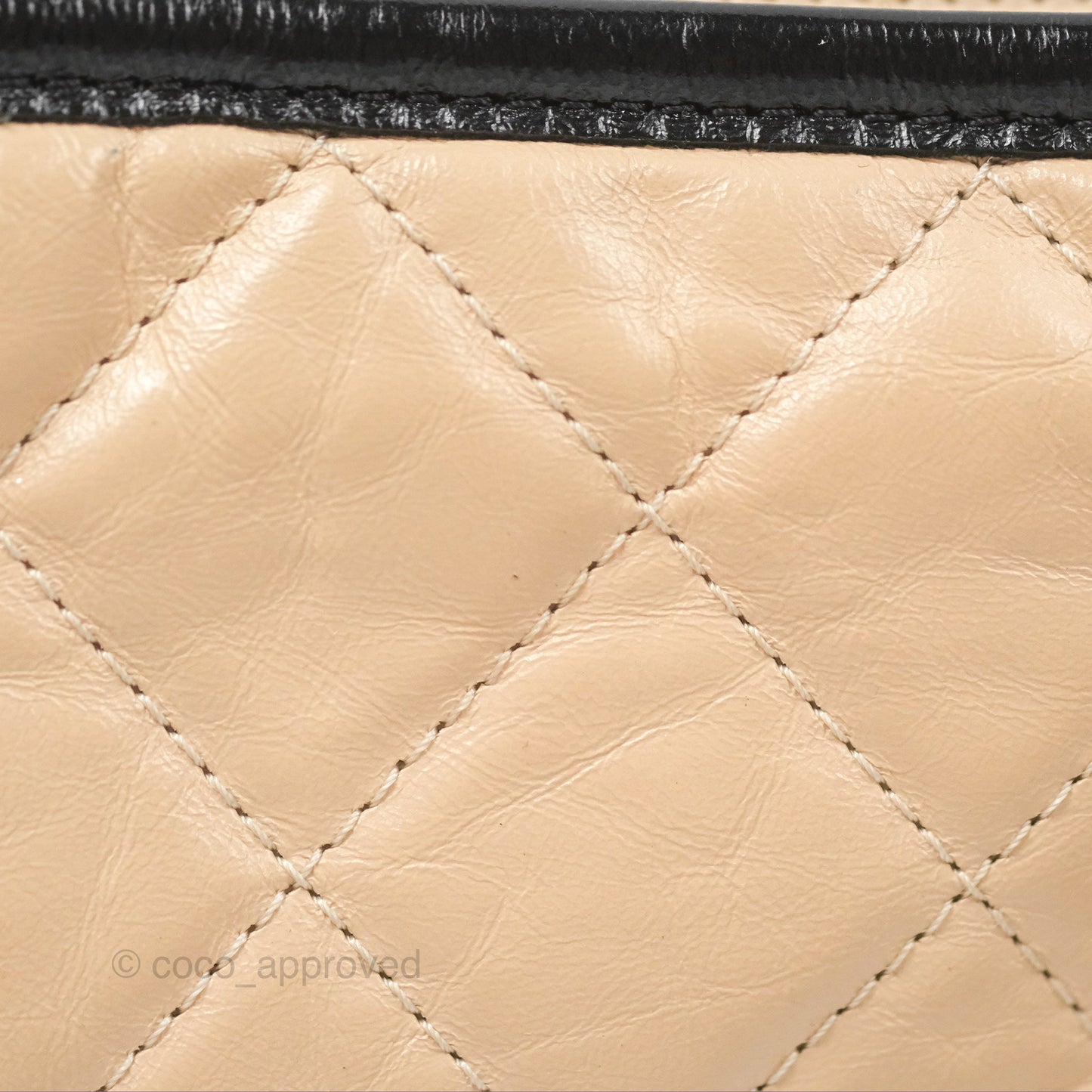 Chanel Small Gabrielle Hobo Quilted Beige Back Aged Calfskin